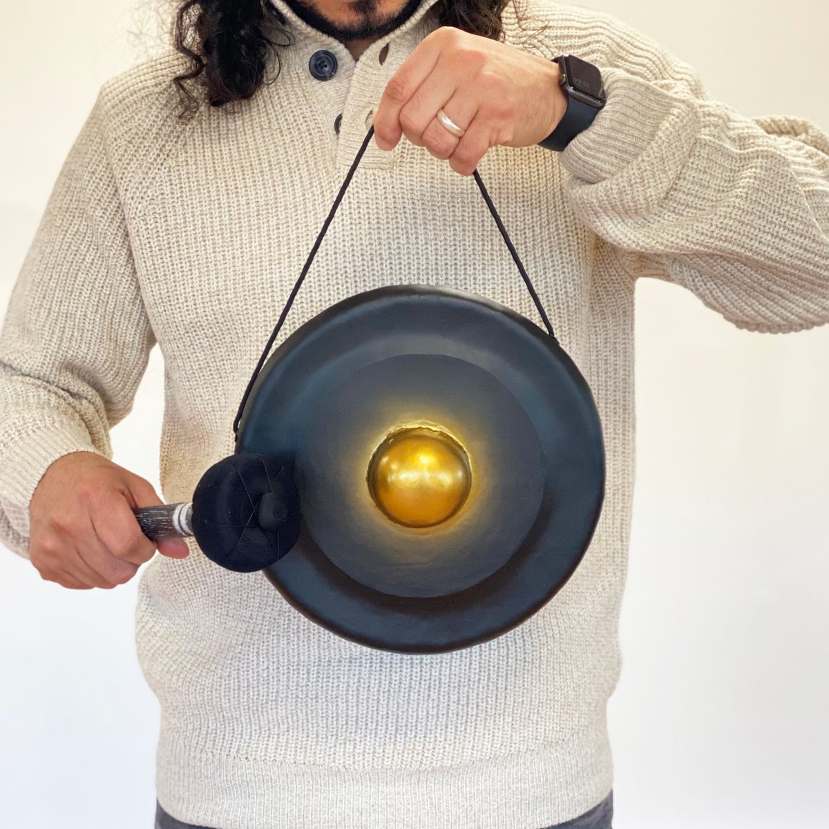 Gong in Stand – Black, 25cm
