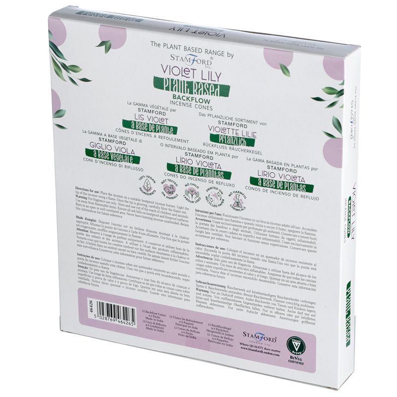 Plant-Based Backflow Incense Cones – Violet Lily
