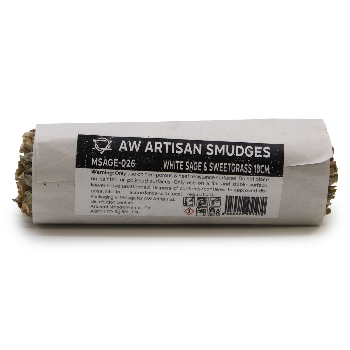 Smudge Stick – White Sage & Sweetgrass, 10cm