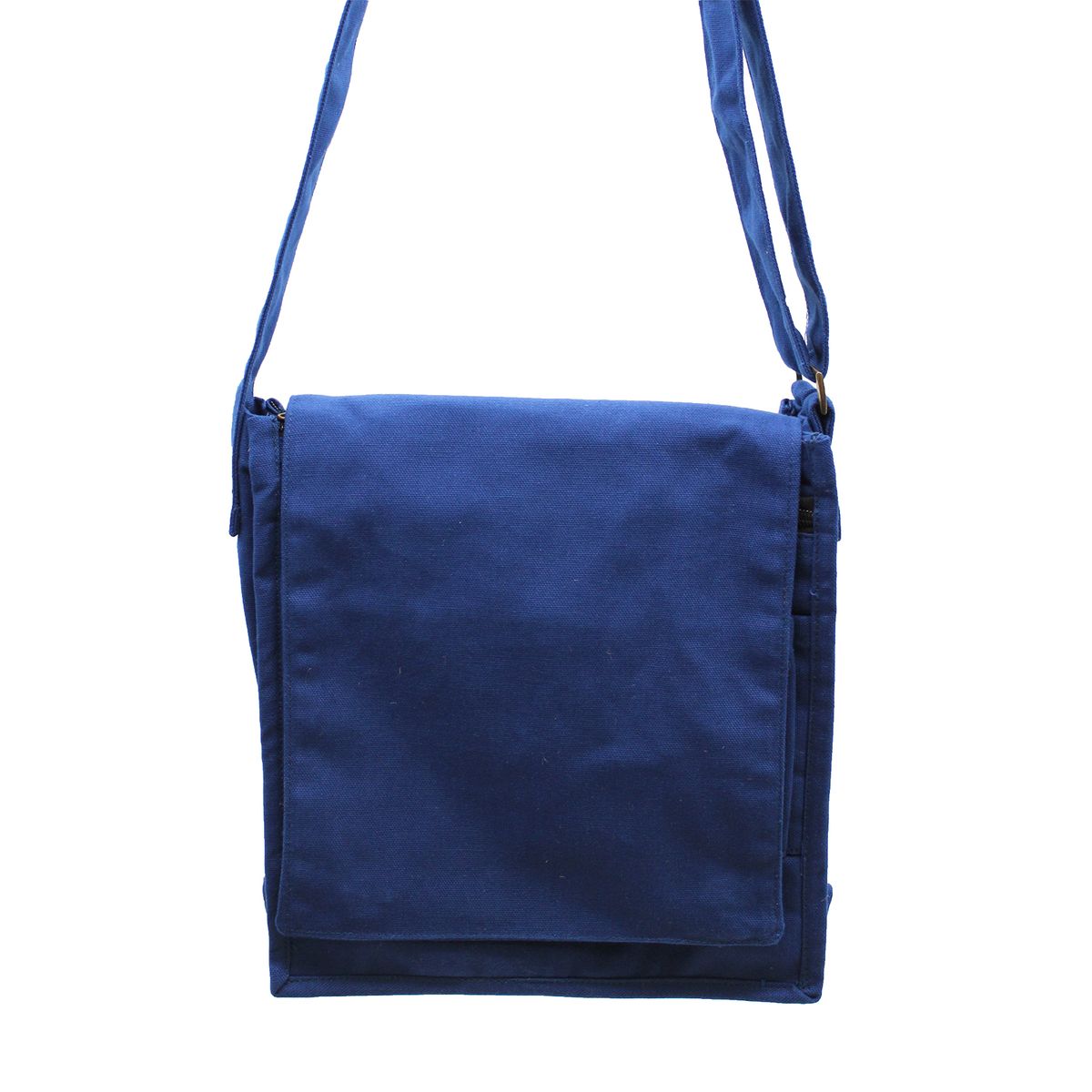 Cotton Canvas Messenger Bag – Navy Blue