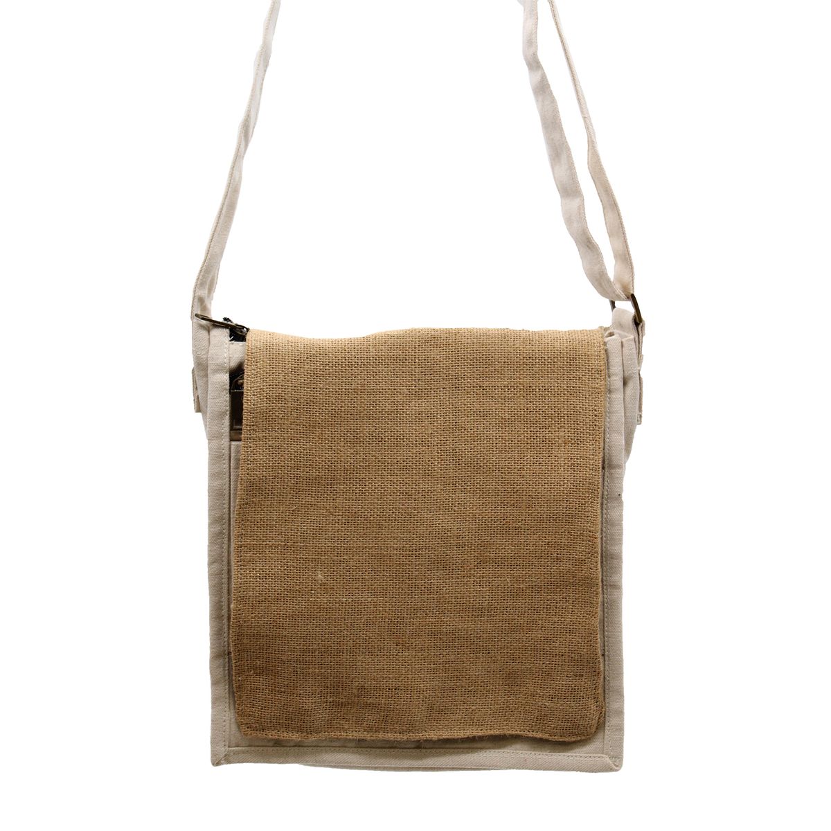 Cotton Canvas Messenger Bag – Natural & Soft Jute