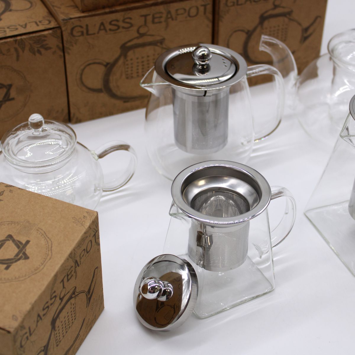 Glass Infuser Teapot – Round Pearl, 800ml, Gift Boxed