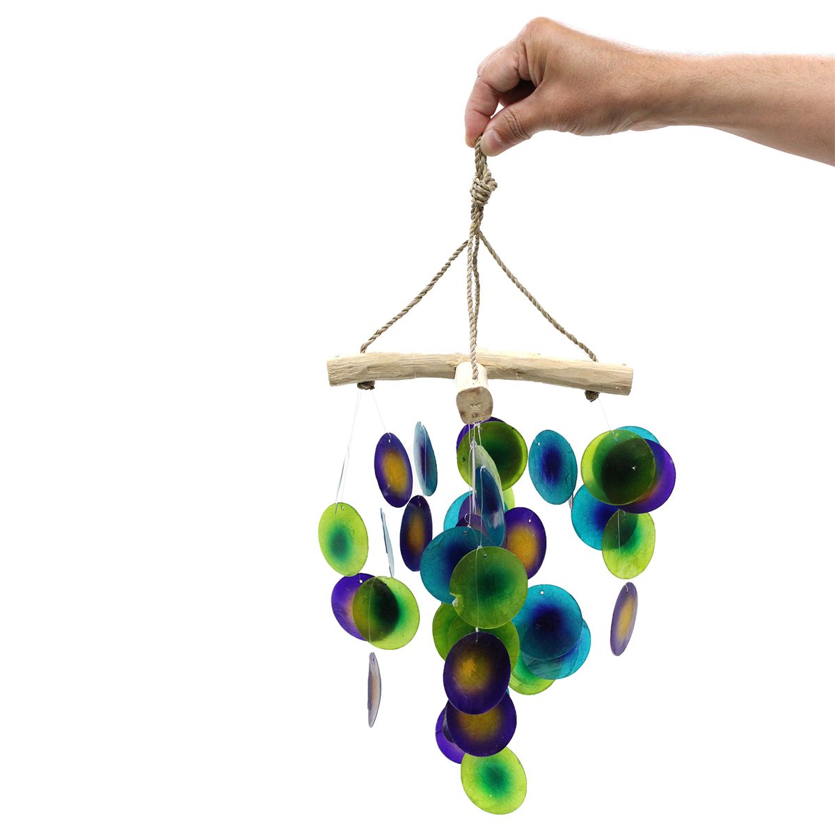 Pearl Effect Driftwood Capiz Wind Chime