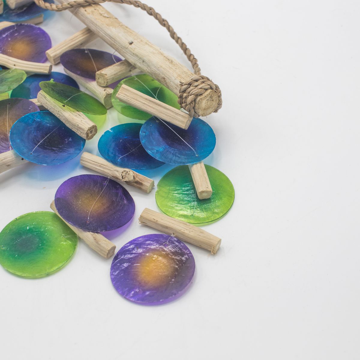 Blue Driftwood Capiz Wind Chime