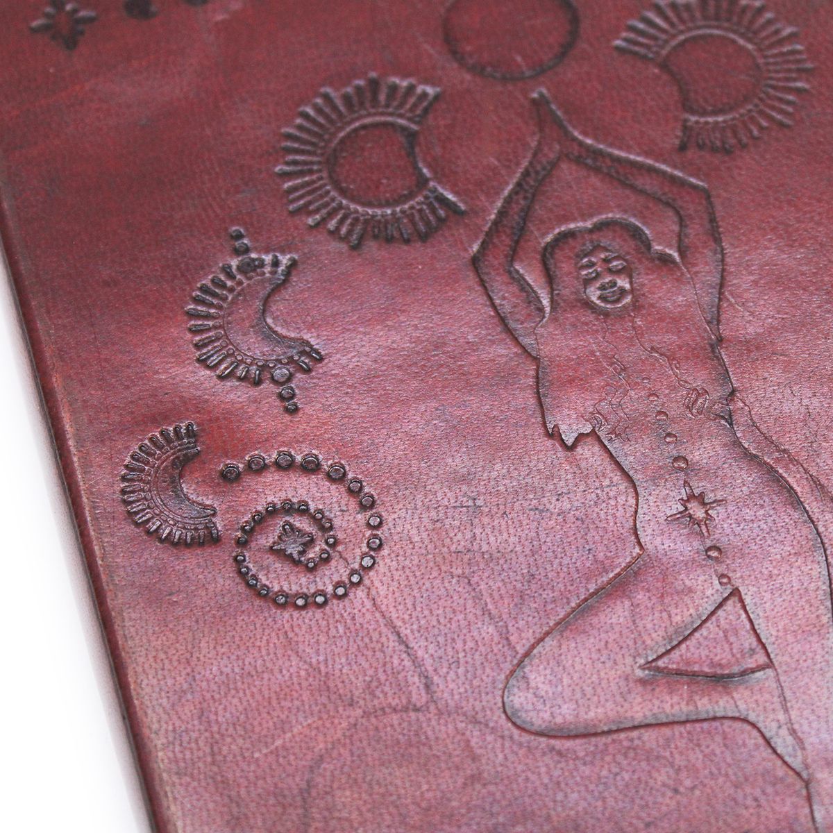 Small Leather Notebook with Strap – Cosmic Goddess