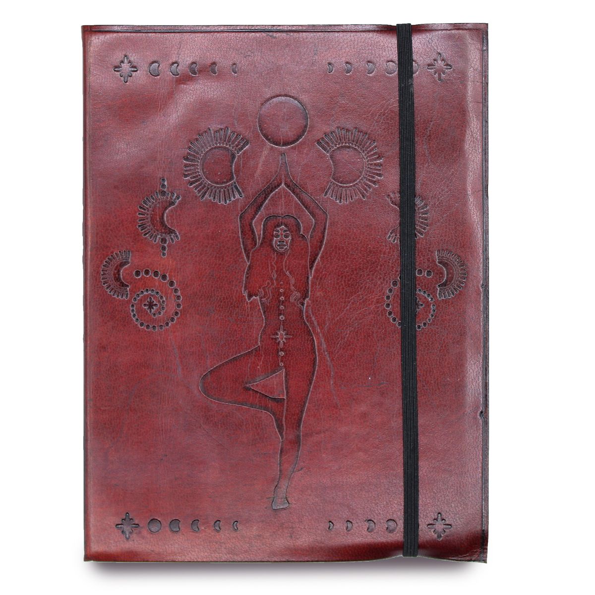 Leather Notebook with Strap – Cosmic Goddess, Medium