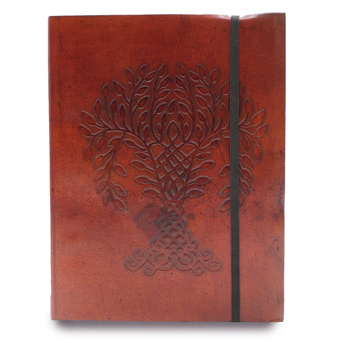 Leather Notebook with Strap – Tree of Life, Medium