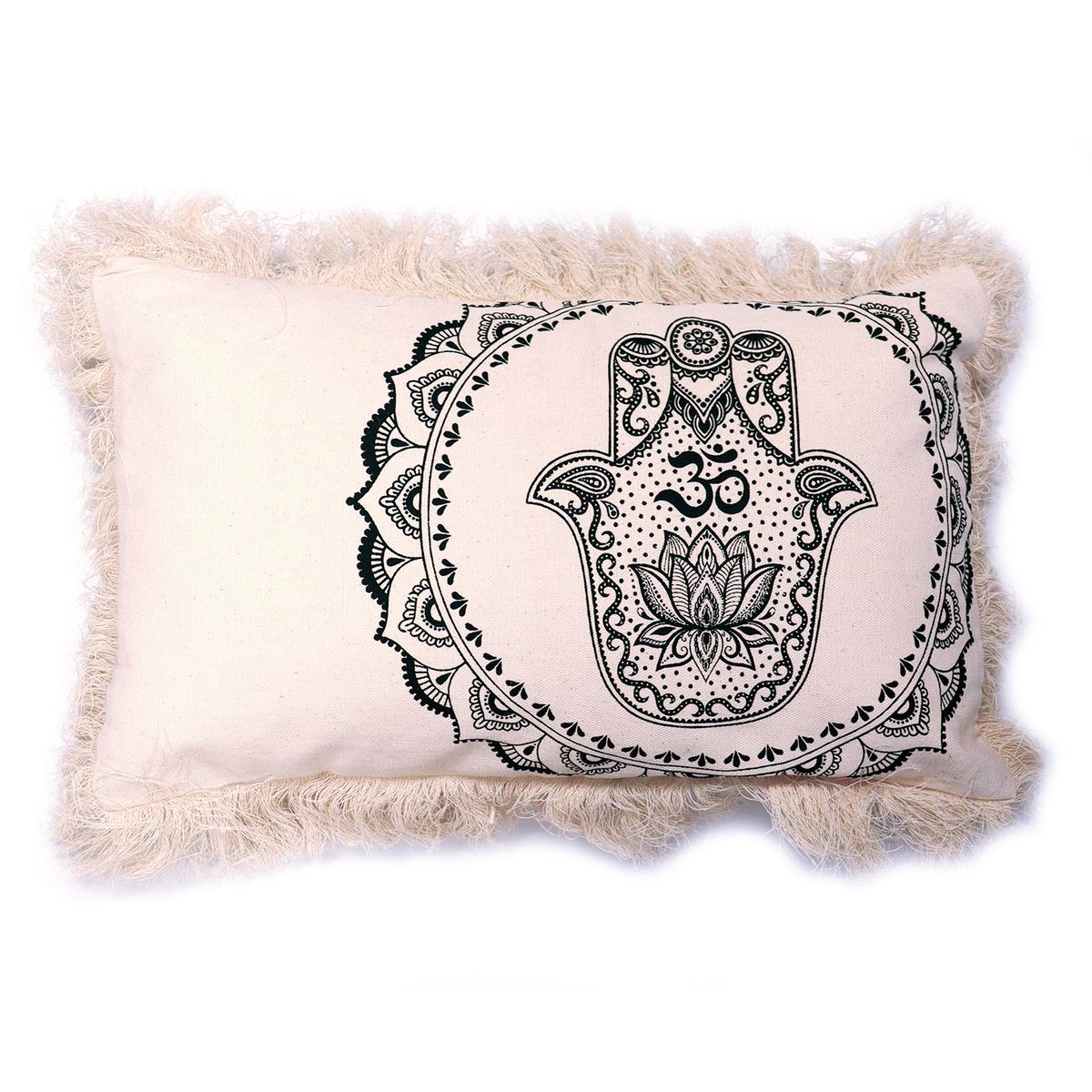 Hamsa Mandala Cushion Cover – Green, 30 x 50cm