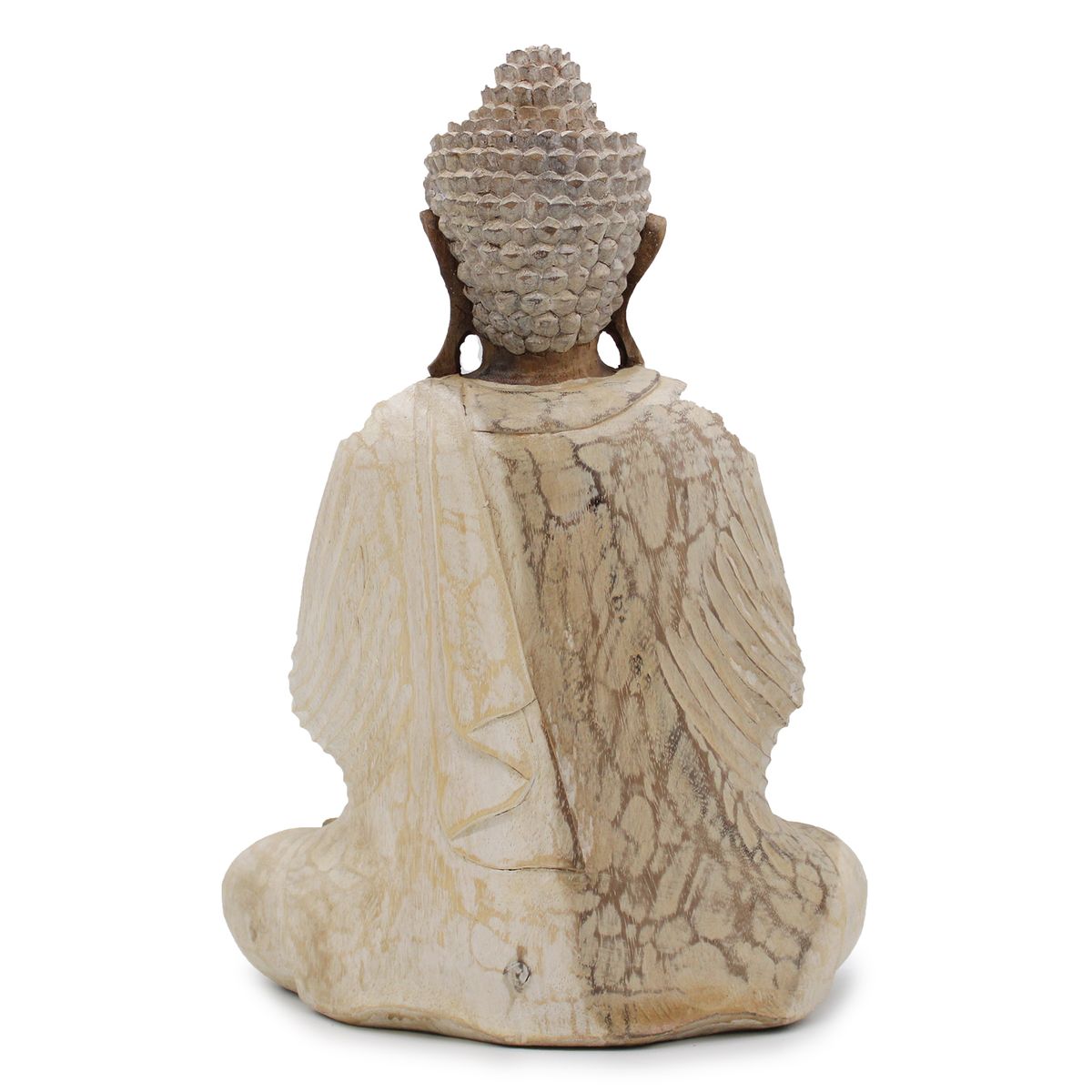 Welcome Buddha Statue – Whitewash, 40cm
