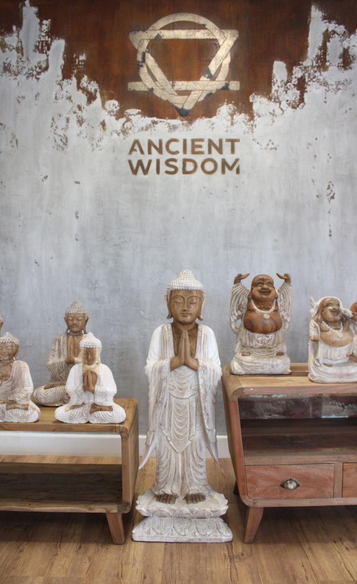 Standing Welcome Buddha Statue – Whitewash, 1m