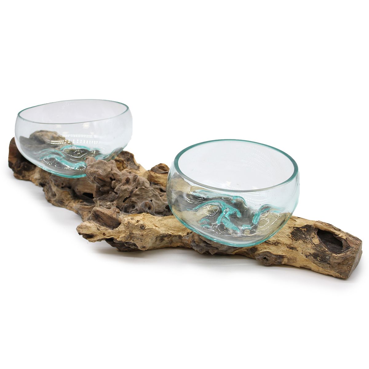 Molten Glass on Extra Large Double Wooden Stand – 70cm