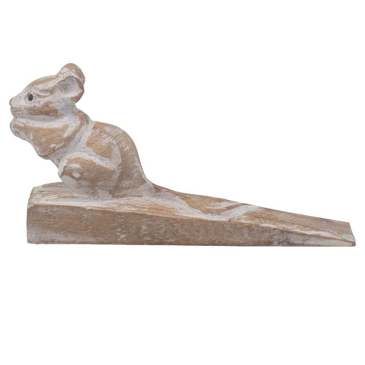 Hand-Carved Wooden Doorstop – Dormouse