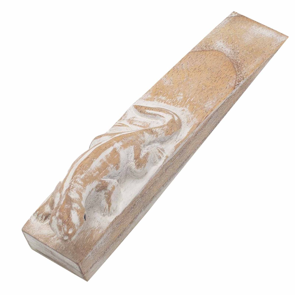 Hand-Carved Wooden Doorstop – Gecko
