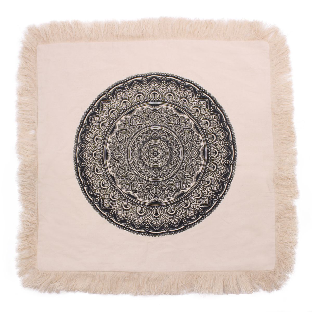 Traditional Mandala Cushion – Black, 60x60cm
