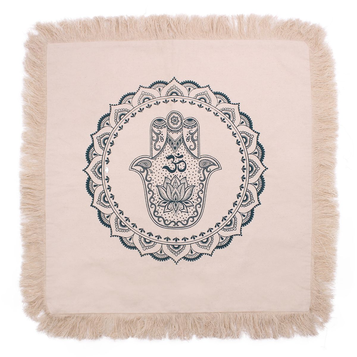 Hamsa Mandala Cushion – Green, 60 x 60cm