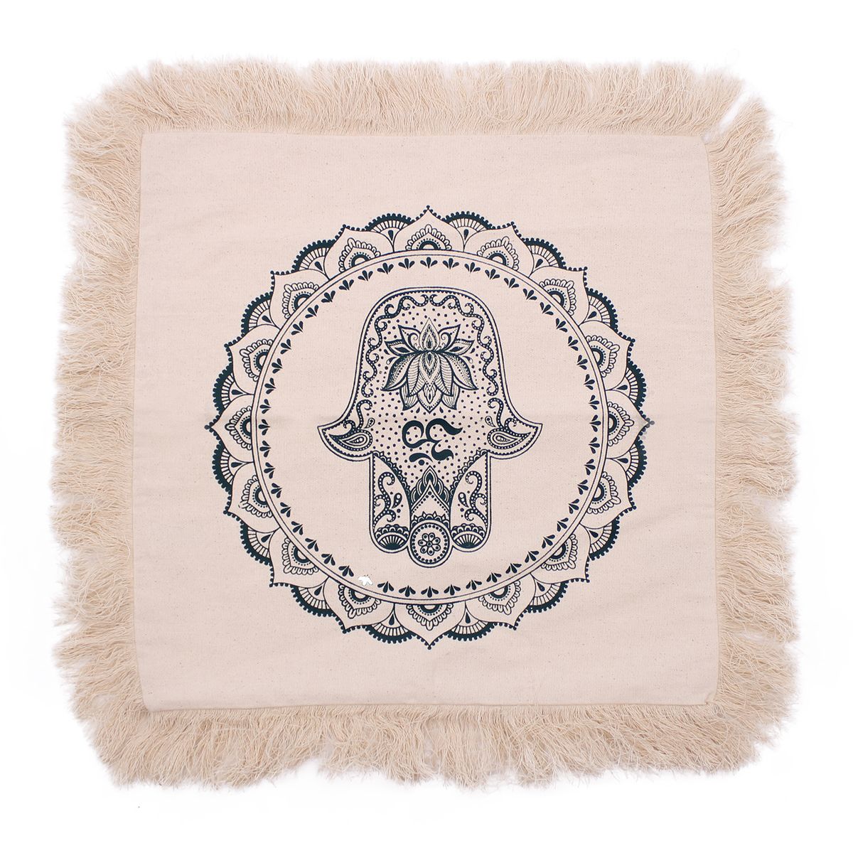 Hamsa Mandala Cushion – Green, 45 x 45cm