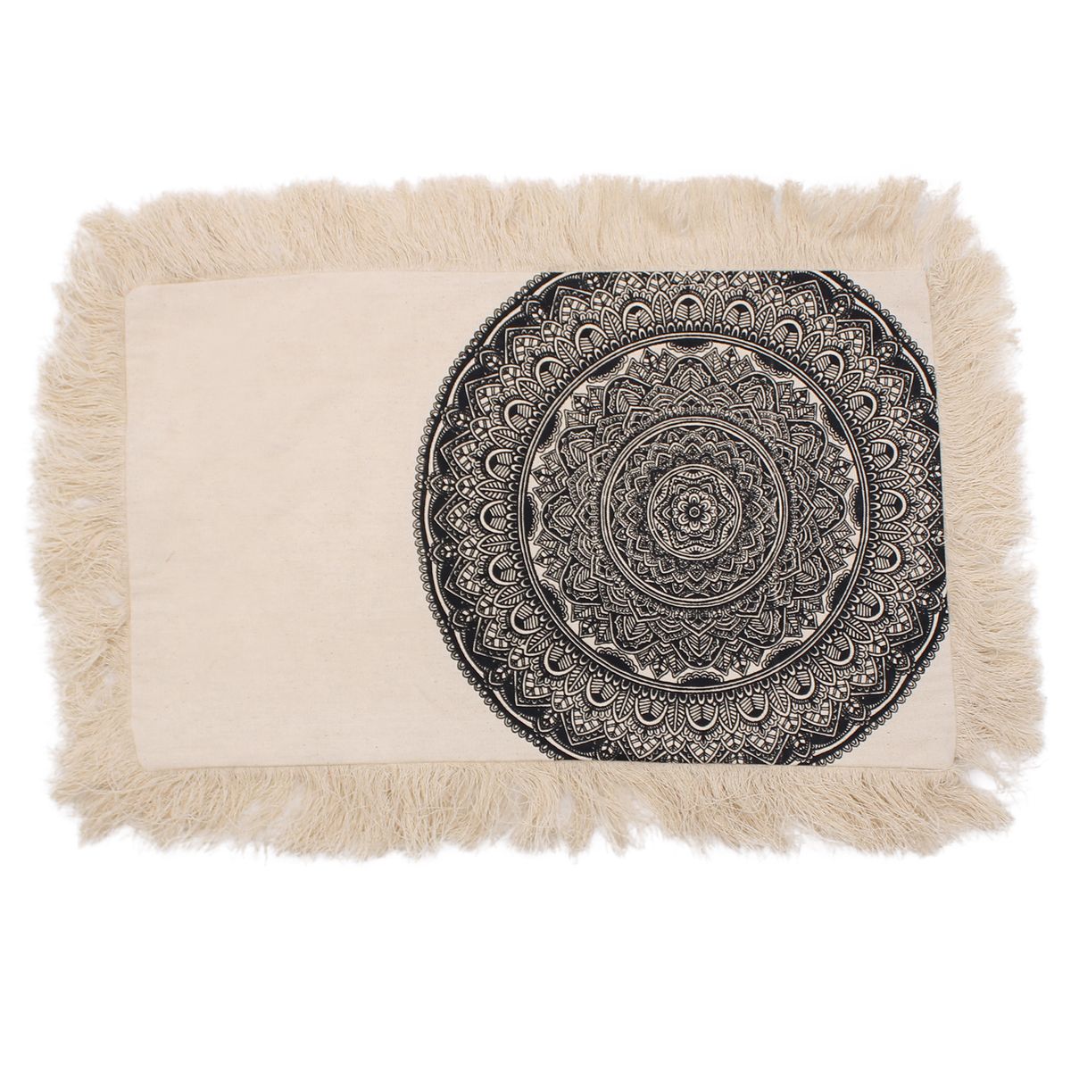 Traditional Mandala Cushion – Black, 30x50cm