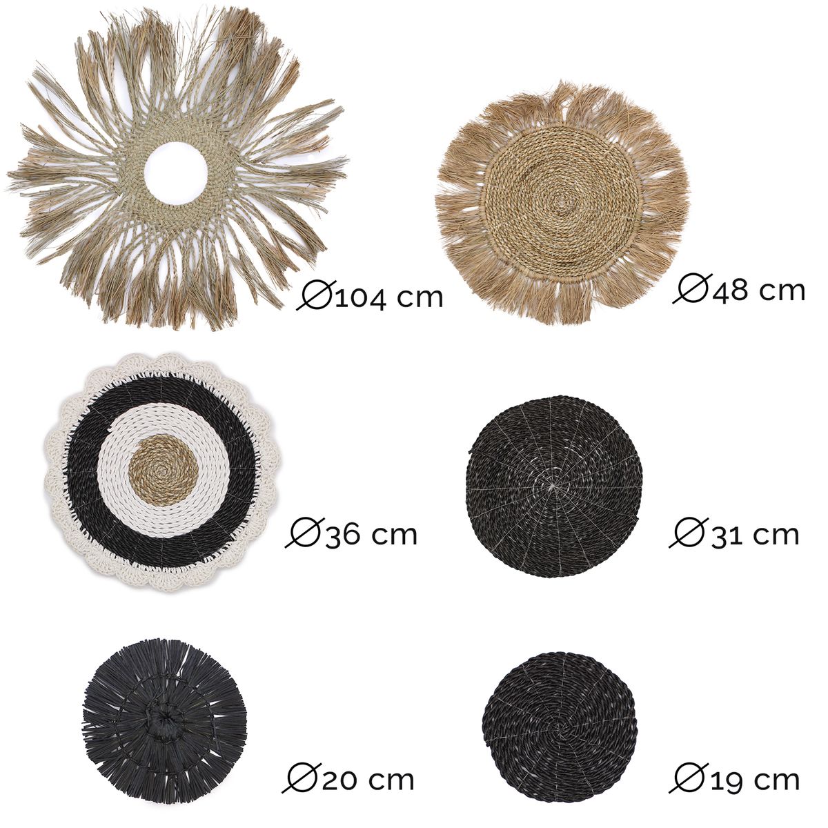 Natural Wall Art – Abu-Abu Collection, Set of 6