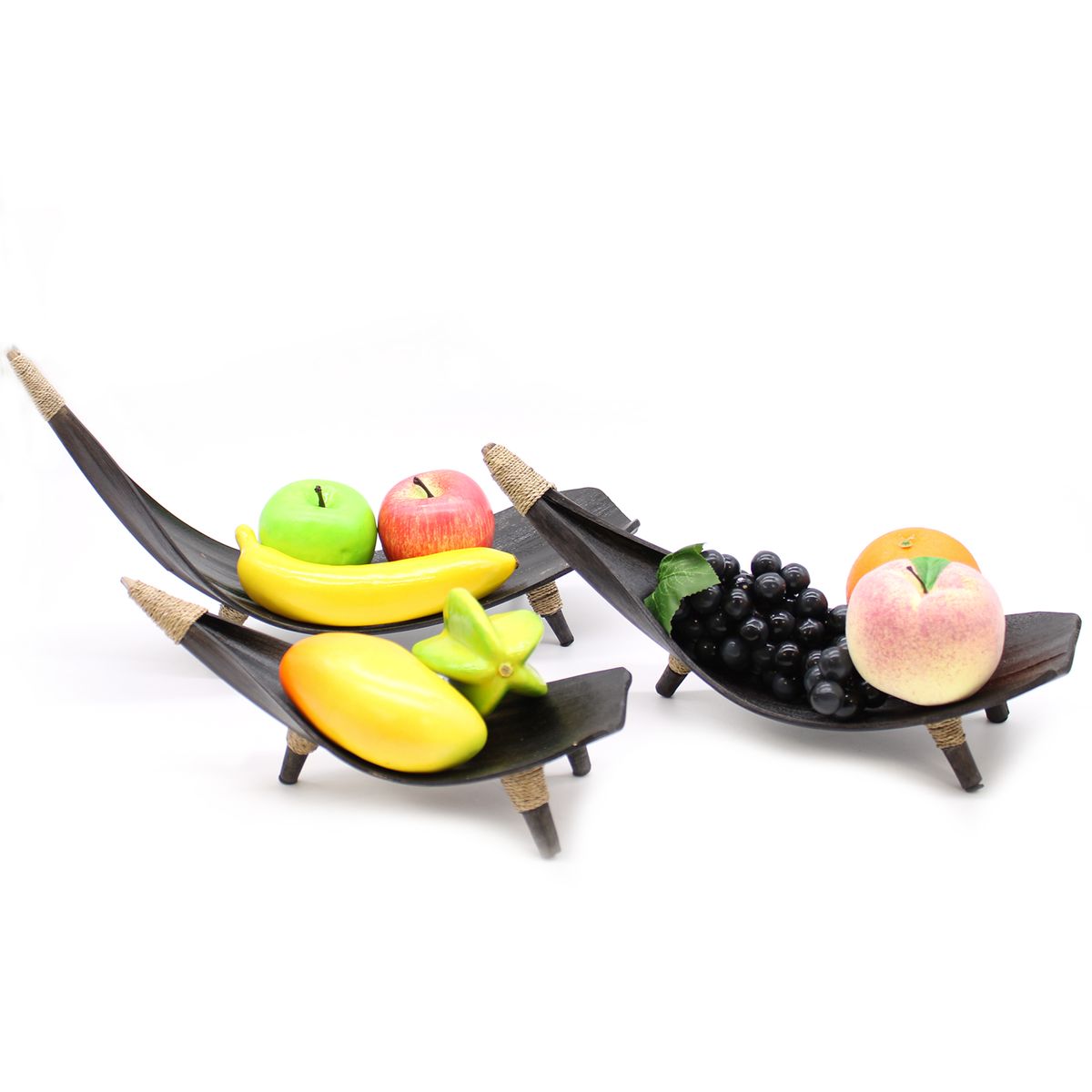 Coconut Leaf Fruit Bowl Set – Chocolate
