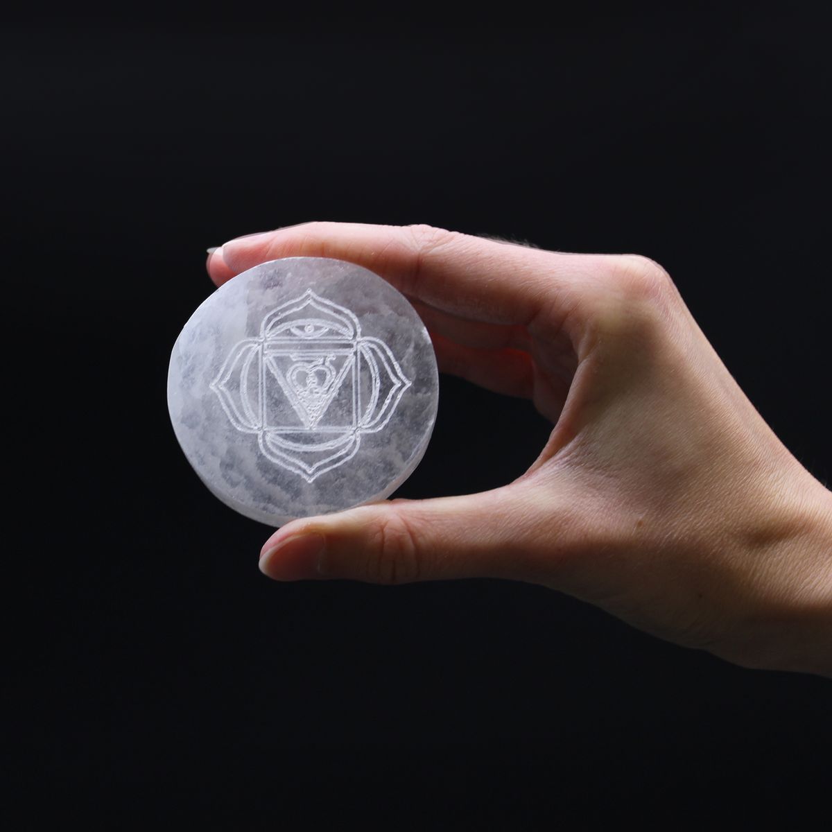 Chakra Selenite Charging Plates – Set of 7