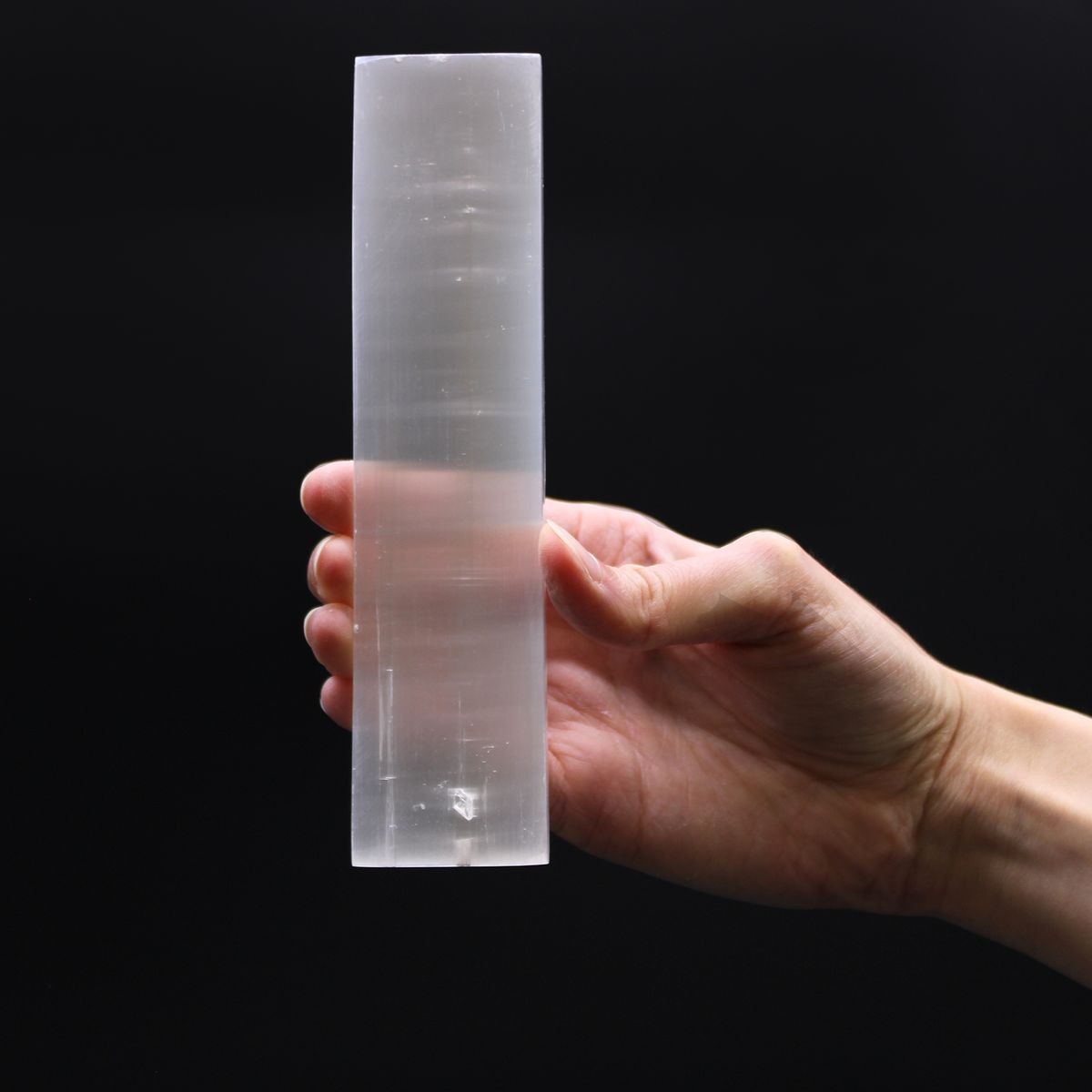 Selenite Flat Bar Charging Plate – Plain, 15cm