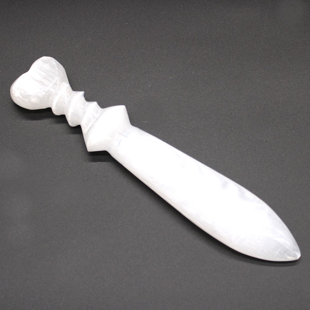 Selenite Ritual Knife – Spiral, Large, 25cm