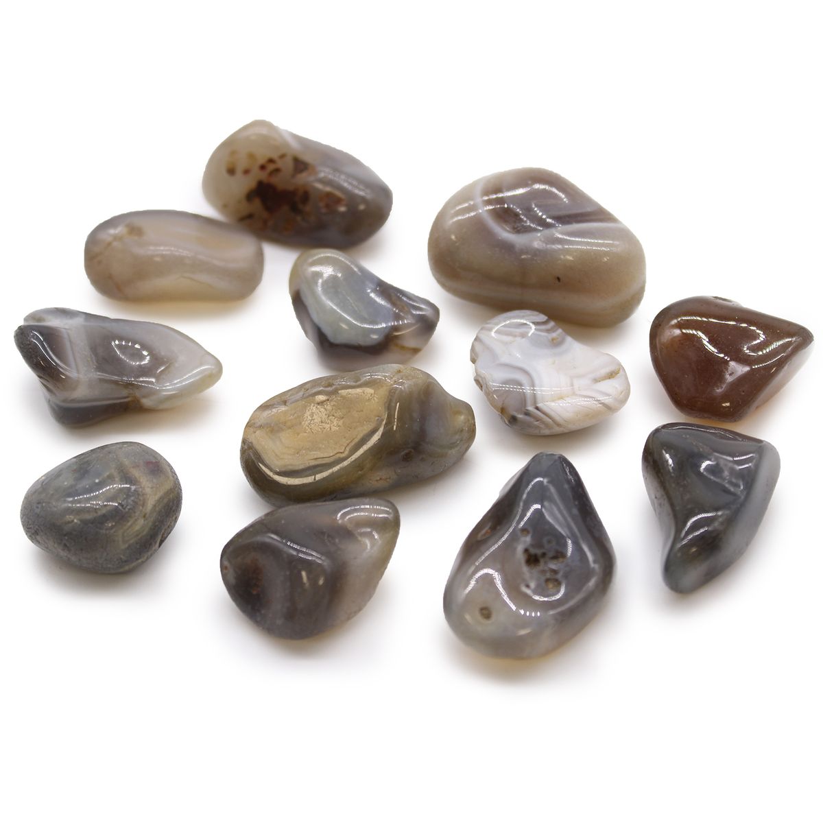 Botswana Grey Agate African Tumble Stones – Medium