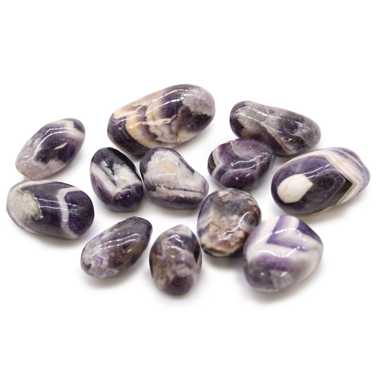 Chevron Amethyst African Tumble Stones – Medium