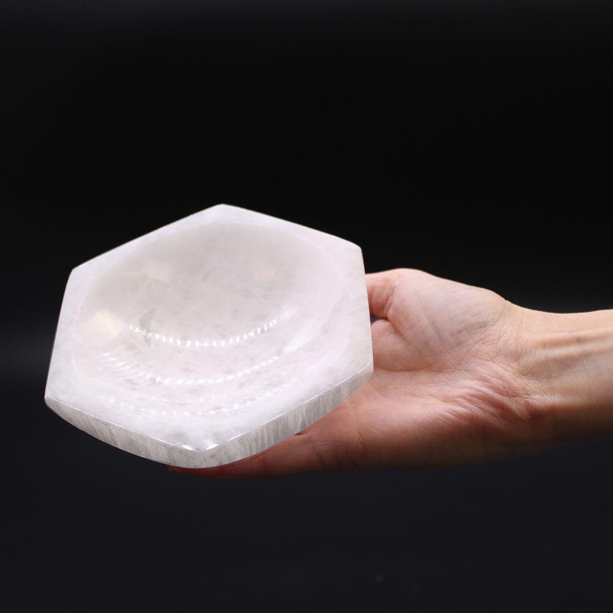 Selenite Hex Bowl – 15cm