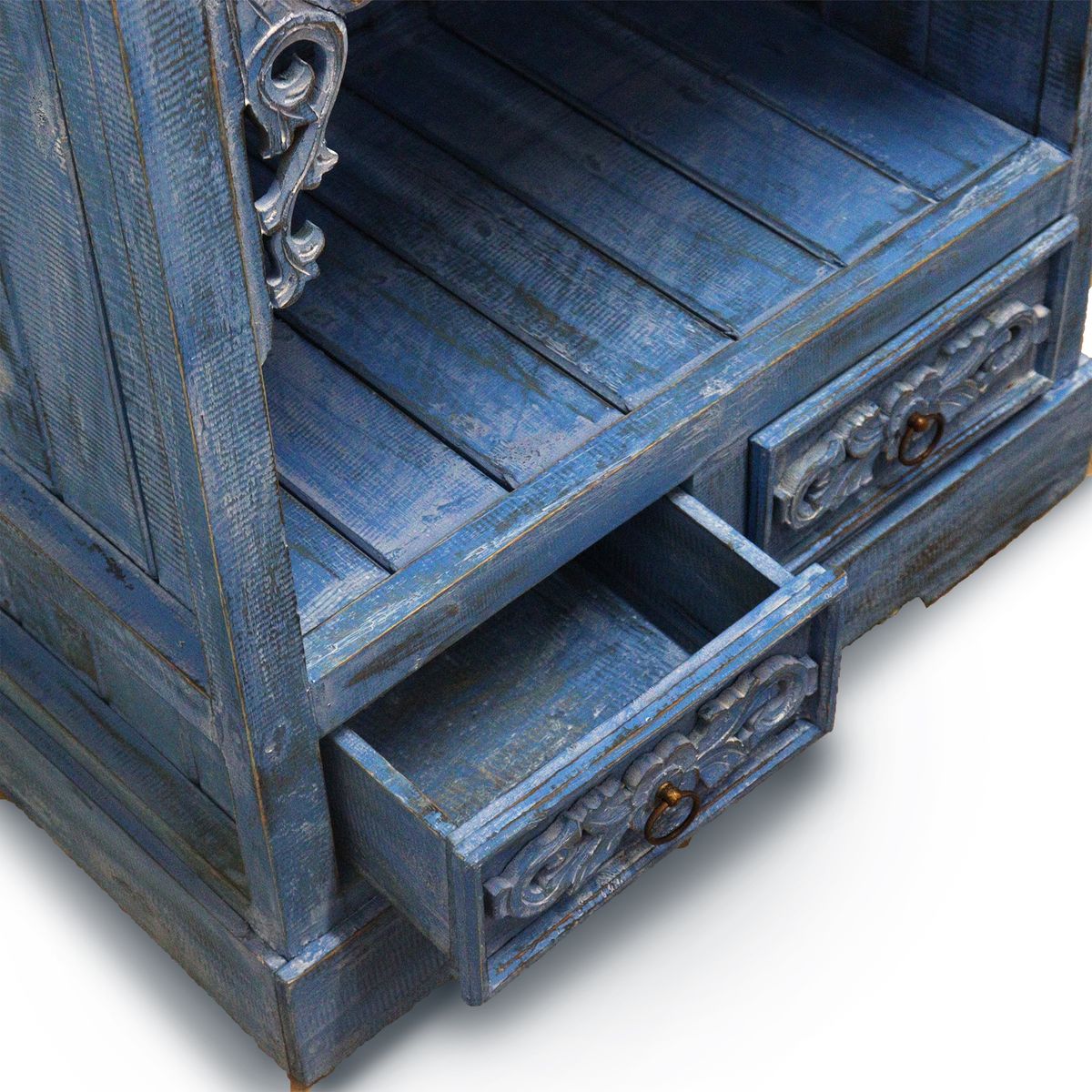 Albasia Wood Bathroom Cabinet – Bluewash