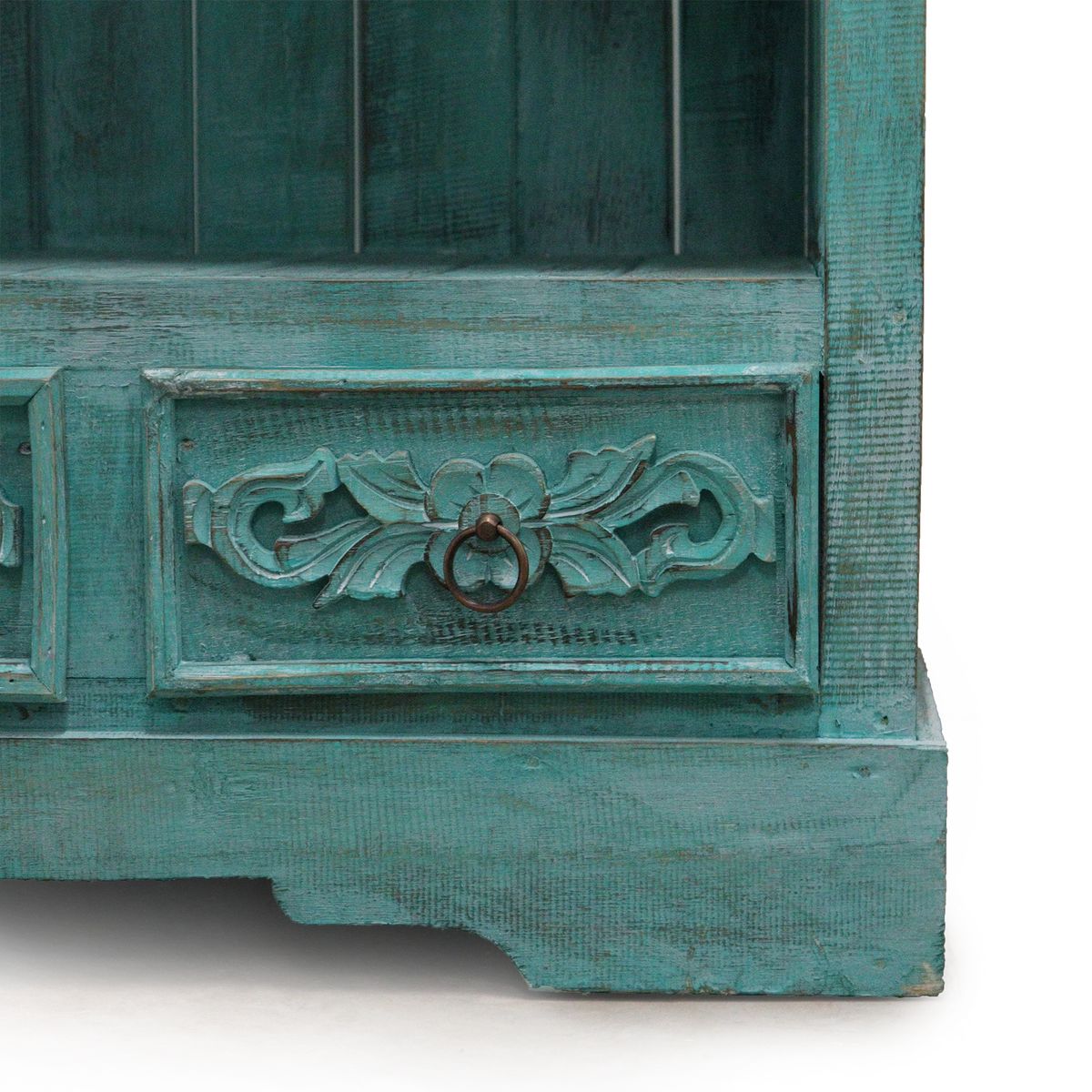 Albasia Wood Bathroom Cabinet – Turquoise Wash
