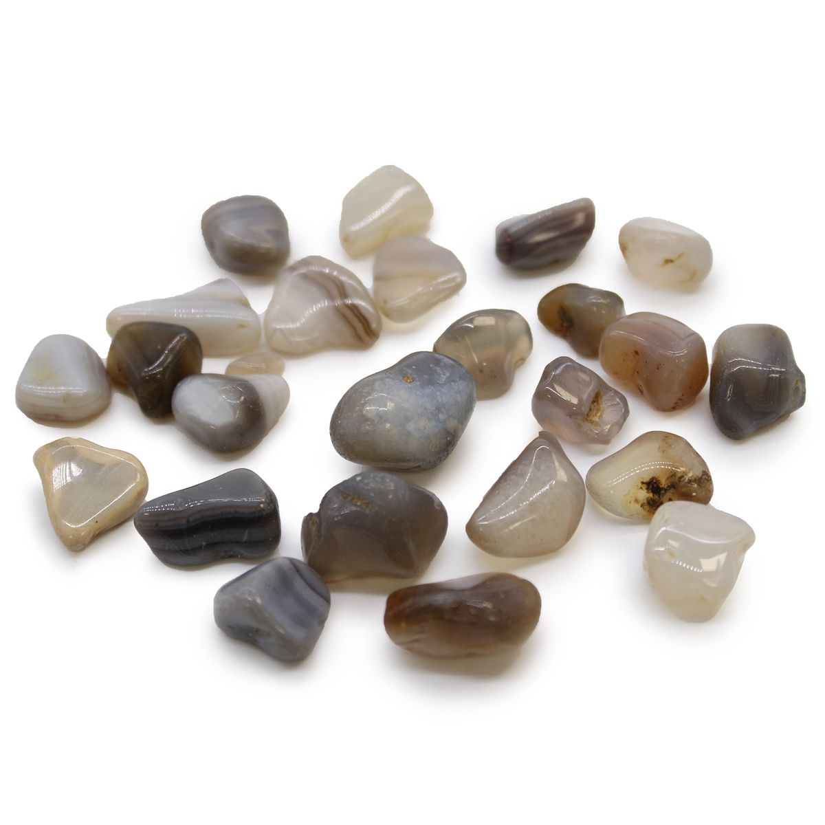 Botswana Grey Agate African Tumble Stones – Small