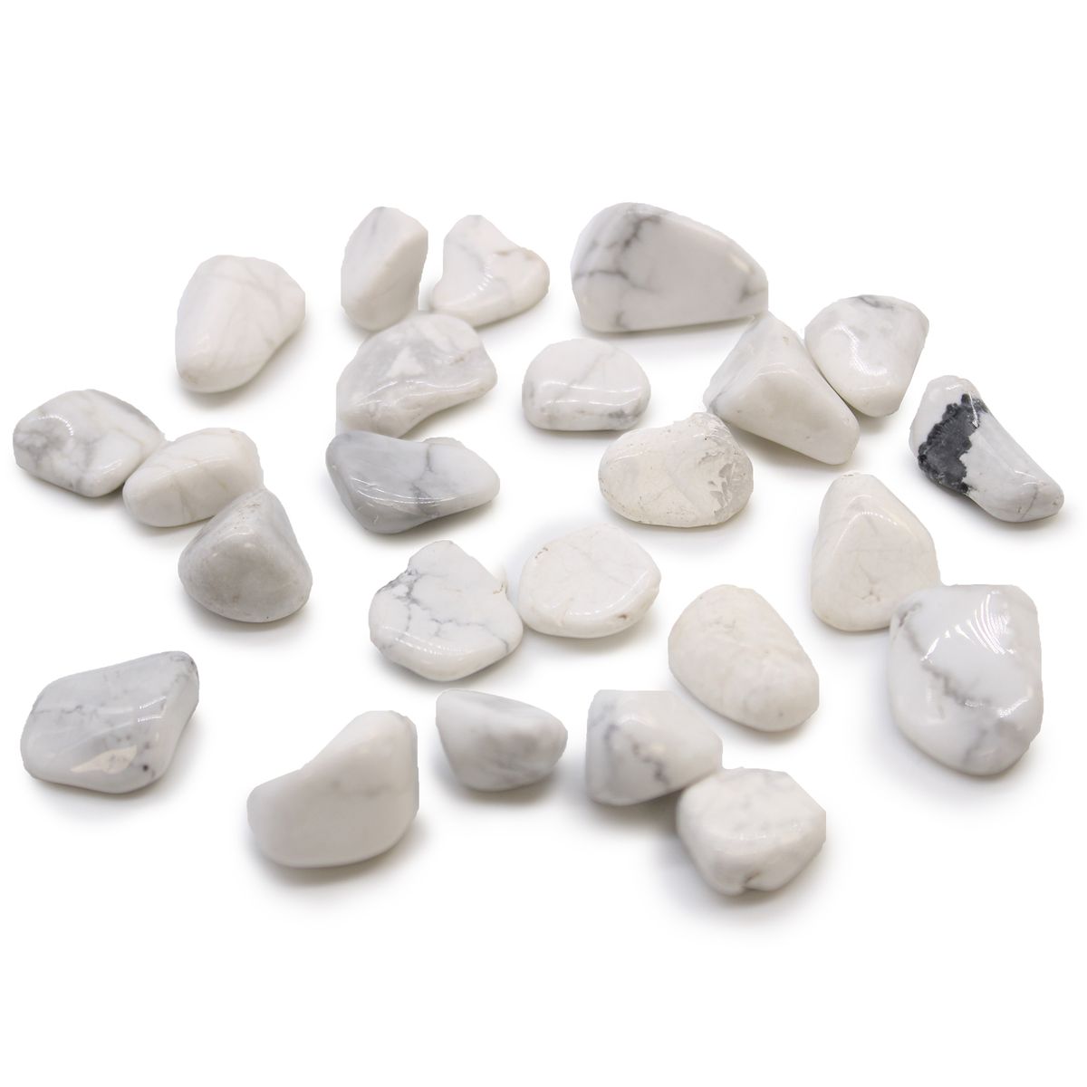 White Howlite Magnesite African Tumble Stones – Small