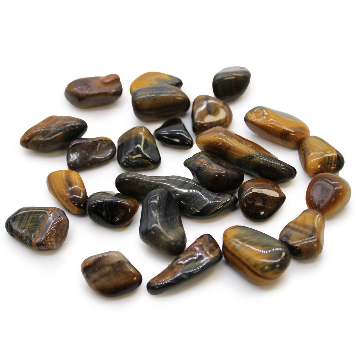 Variegated Tiger's Eye African Tumble Stones – Small