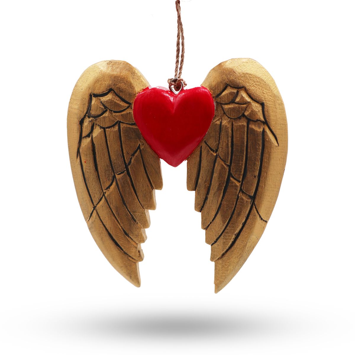 Gold Christmas Angel Wing & Heart – Black Detail