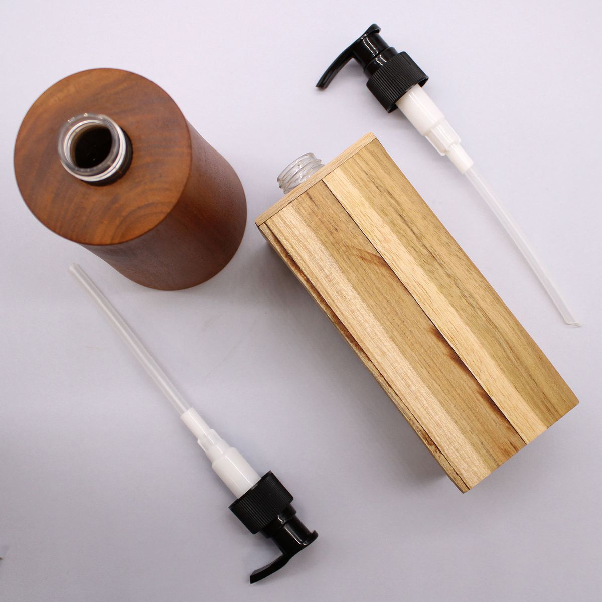 Natural Teakwood Soap Dispenser – Square