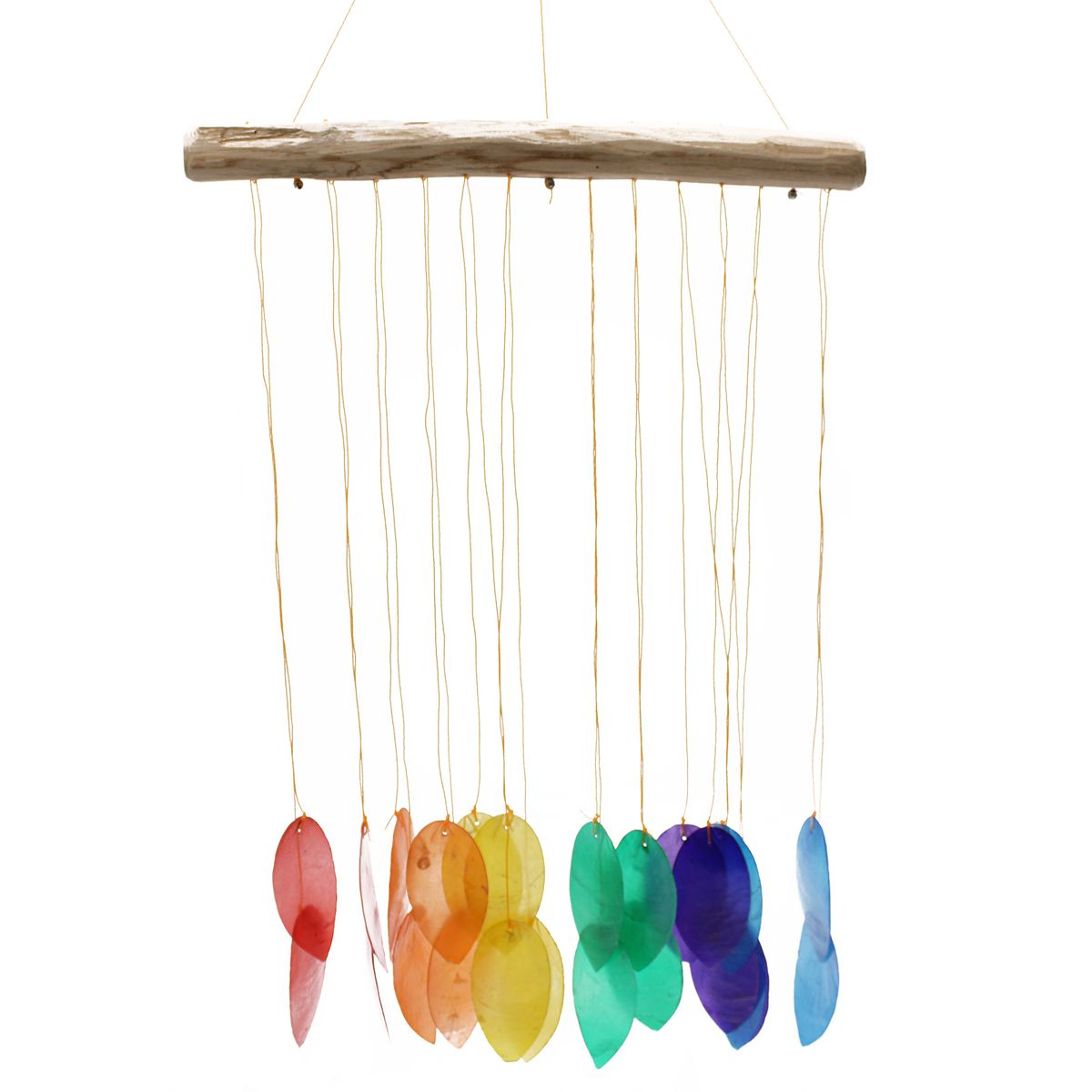 Rainbow Large Leaf Capiz Wind Chime