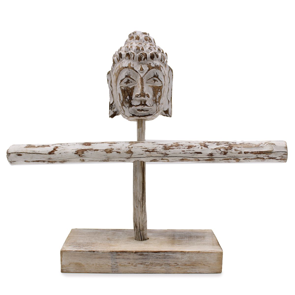 Single Branch & Buddha Stand – Whitewash
