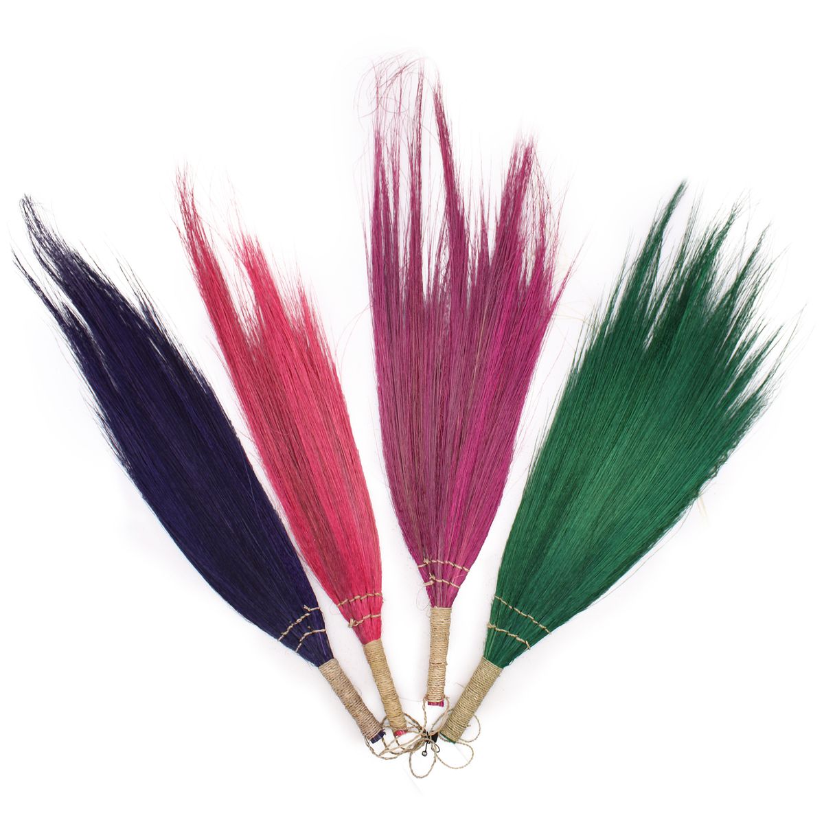 Decorative Long Pampas Brooms – Vivid Colours, Set of 4