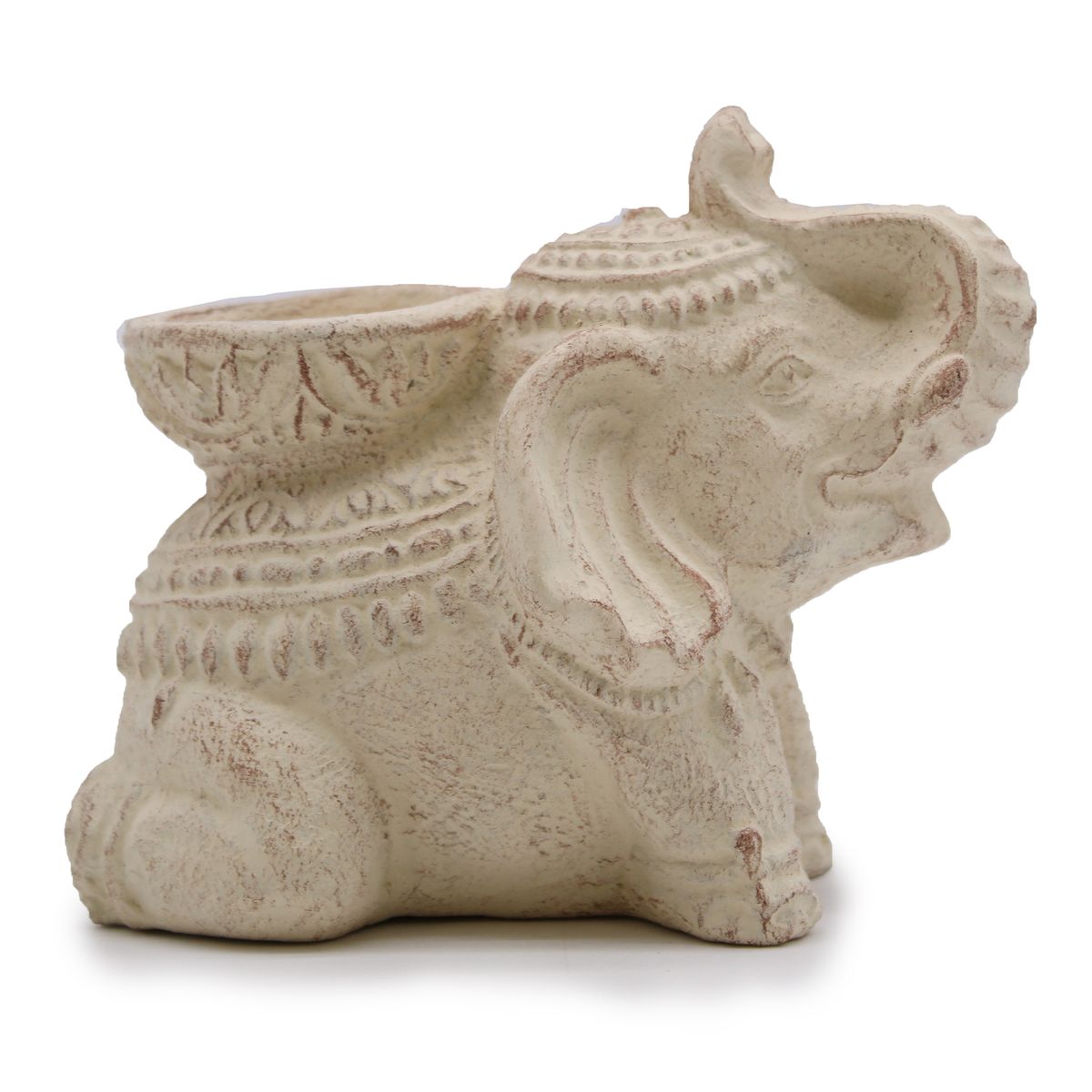 Elephant Concrete Incense & Candle Holder – Cream
