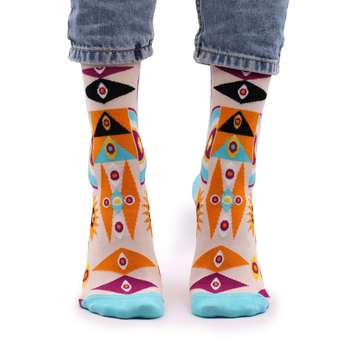 Hop Hare Bamboo Socks – Psychedelic Evil Eye