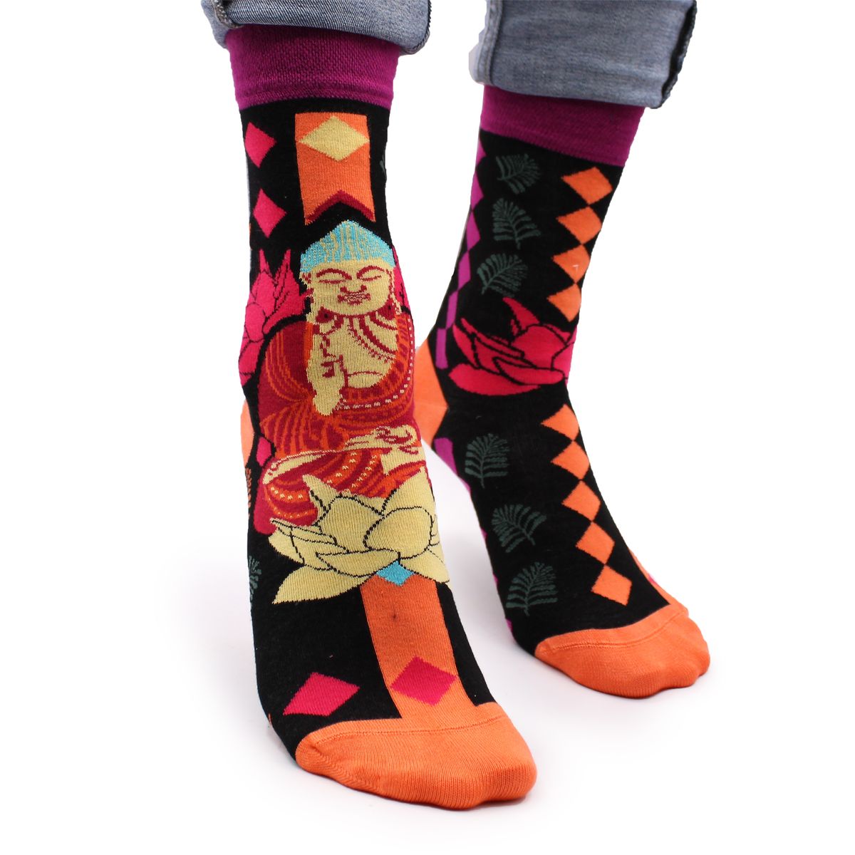 Hop Hare Bamboo Socks – Pink Buddha & Lotus