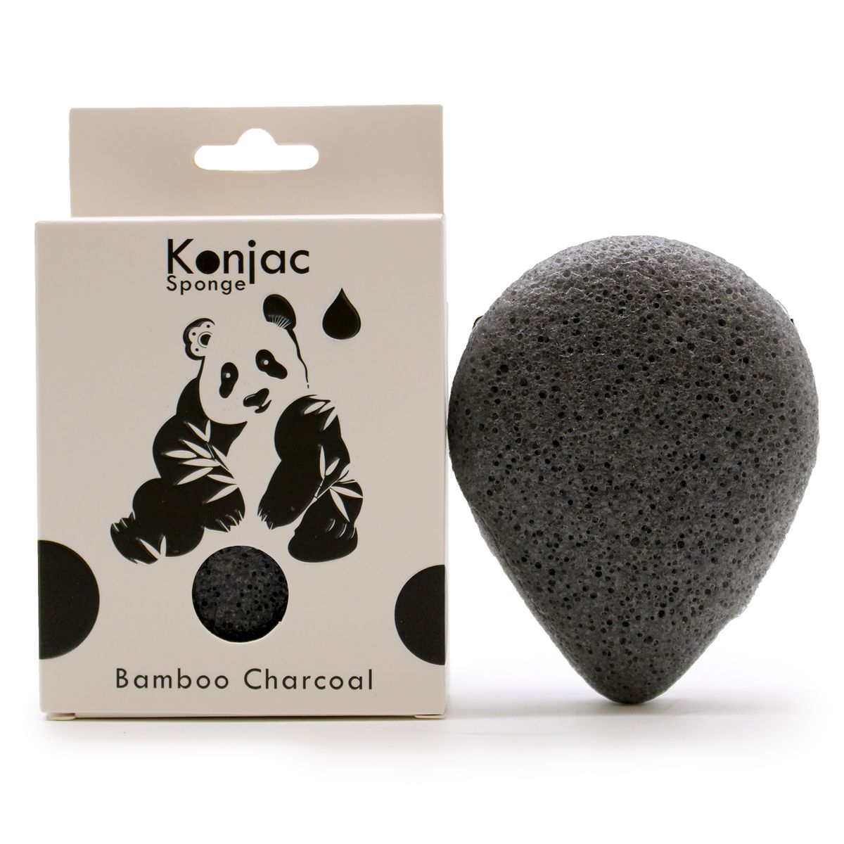 Teardrop Konjac Sponge – Bamboo Charcoal