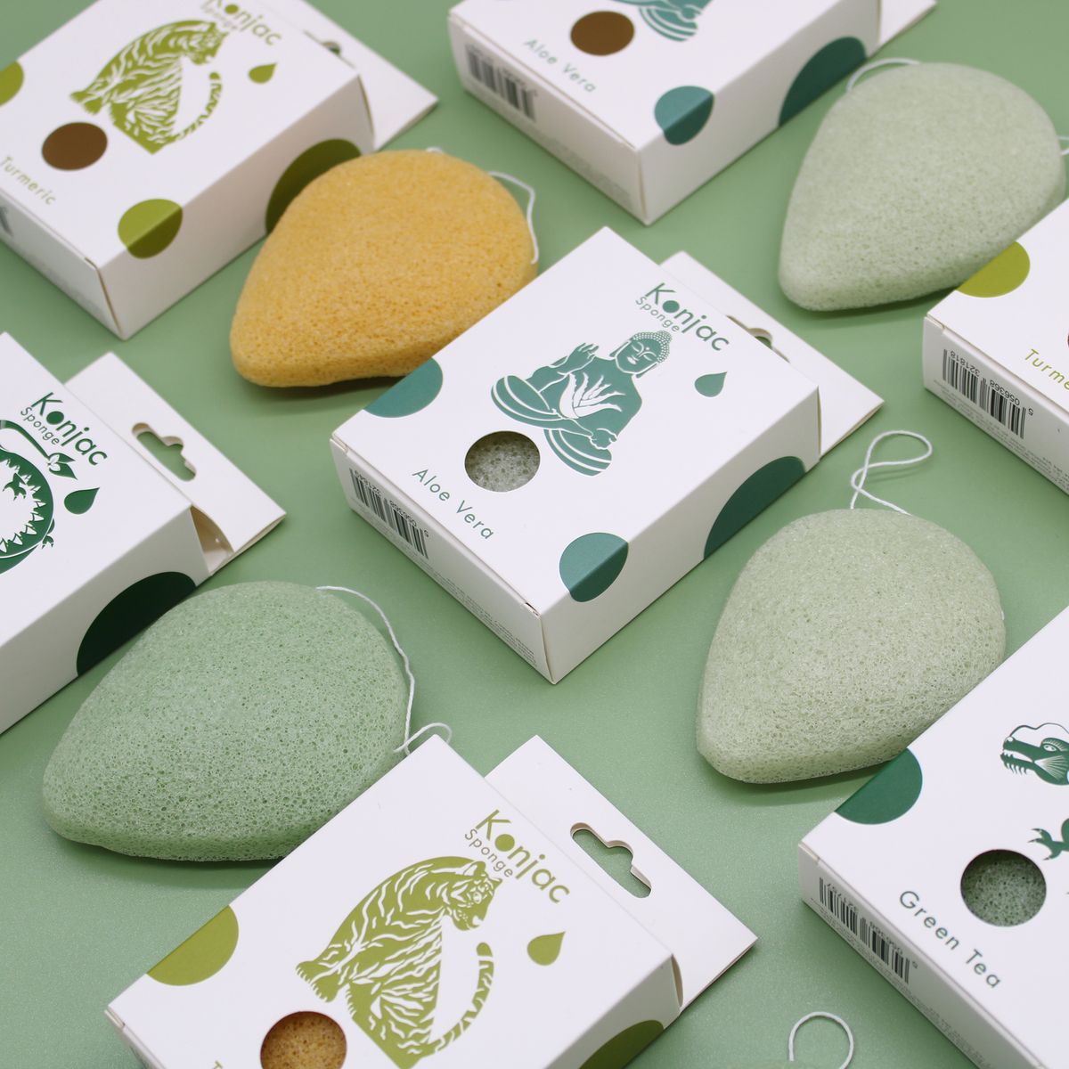 Teardrop Konjac Sponge – Green Tea