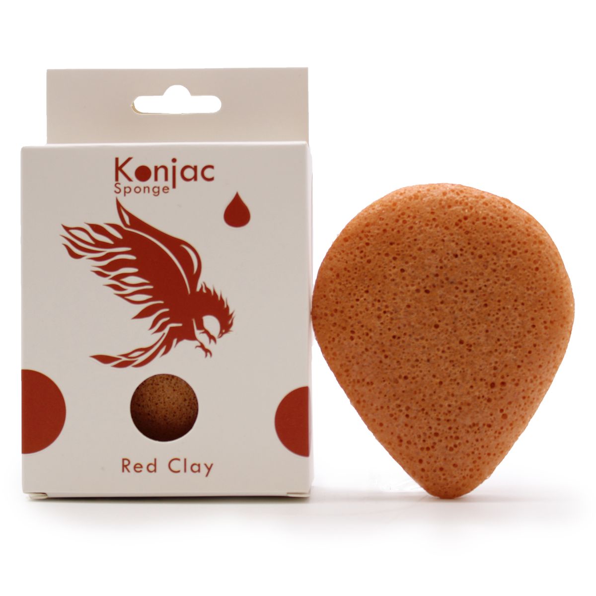 Teardrop Konjac Sponge – Red Clay