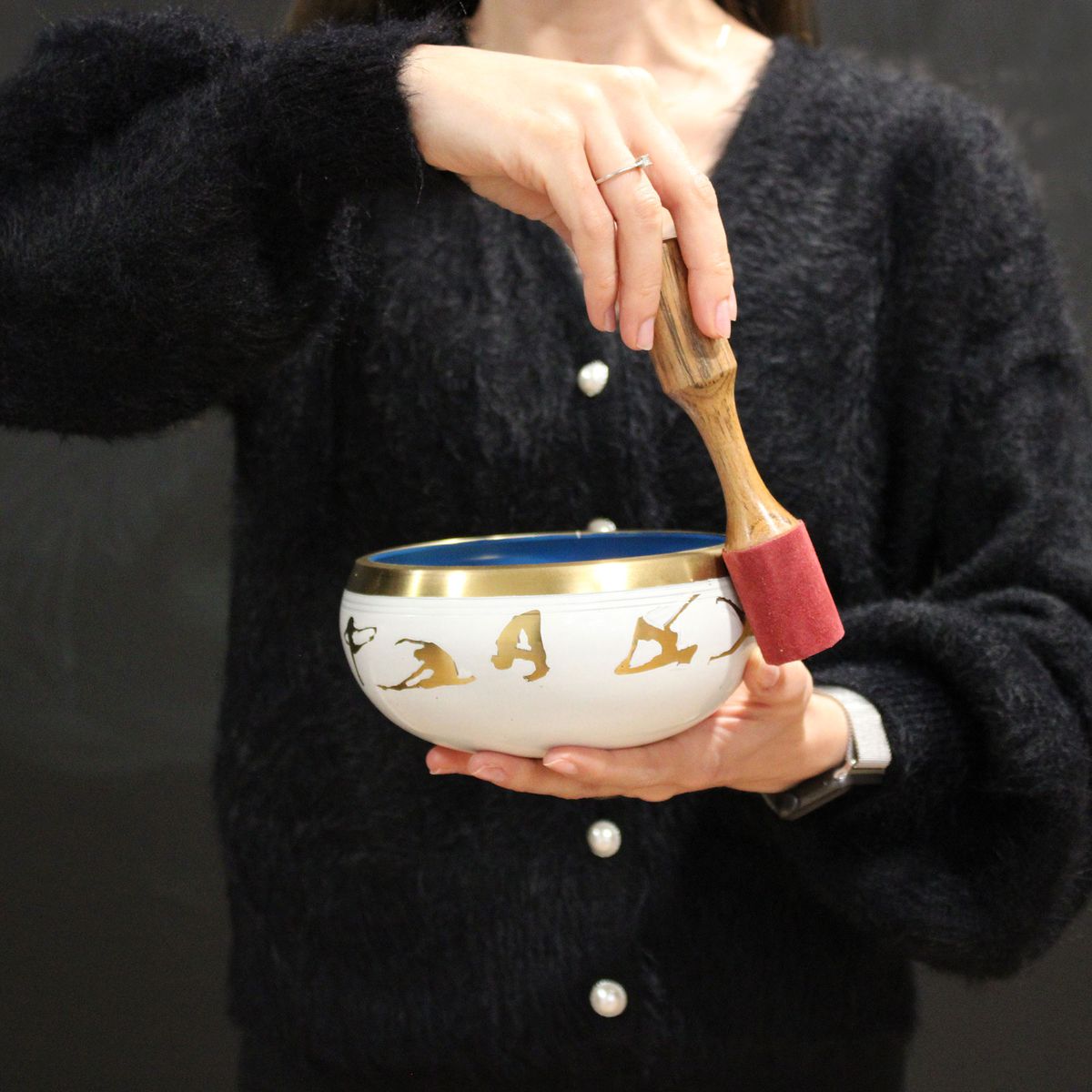 Yin Yang Singing Bowl Set – White & Purple, 14cm