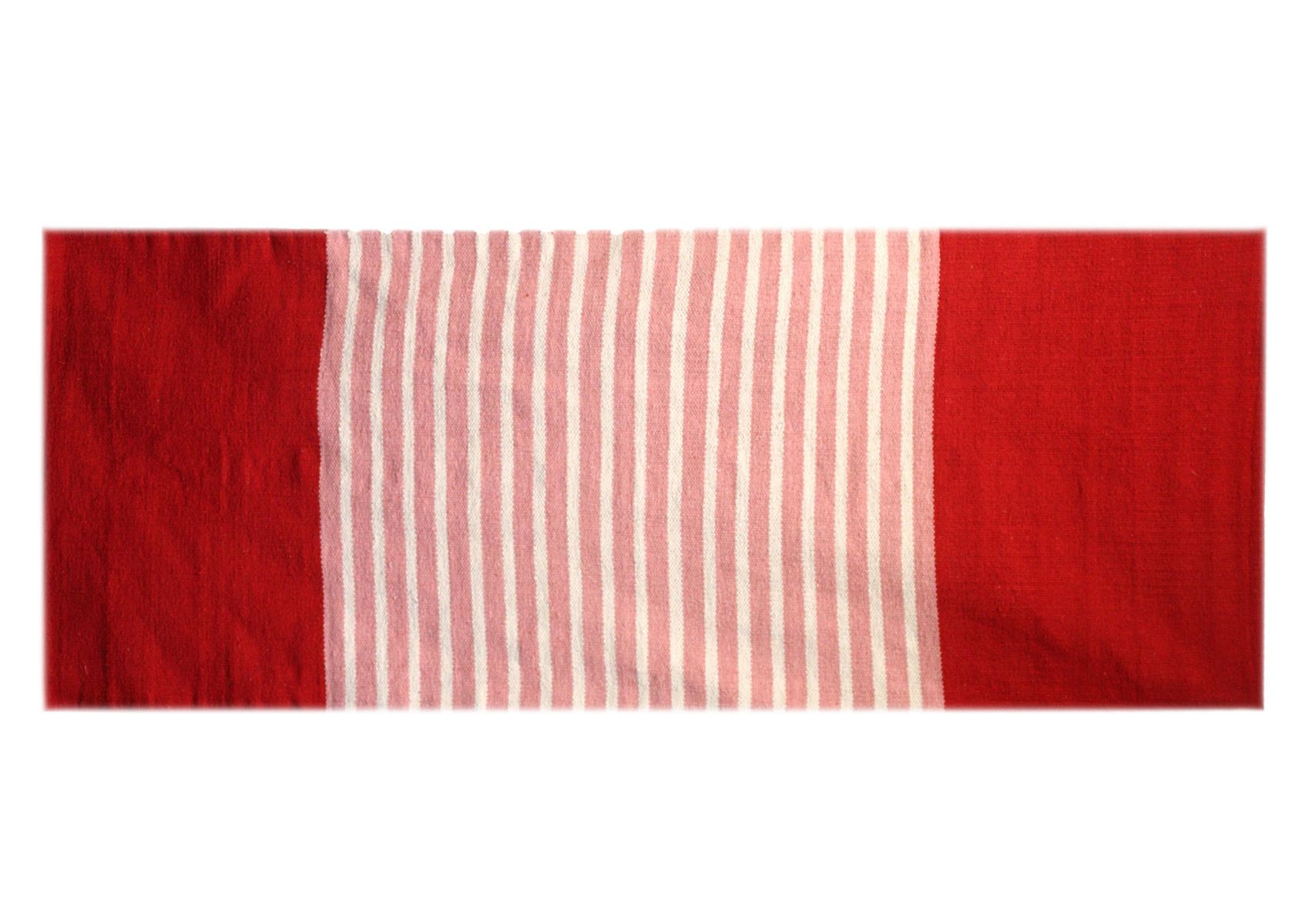 Indian Cotton Rug – Red & Pink, 70 x 170cm