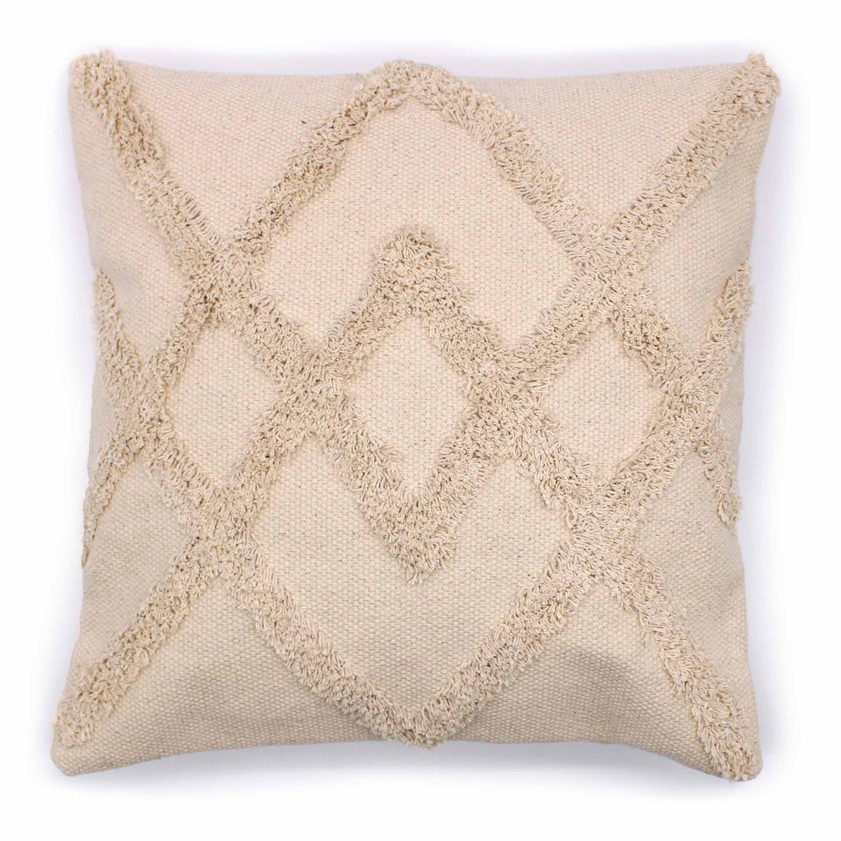 Classic Cushion Cover – Cream Lux Criss-Cross, 45 x 45cm