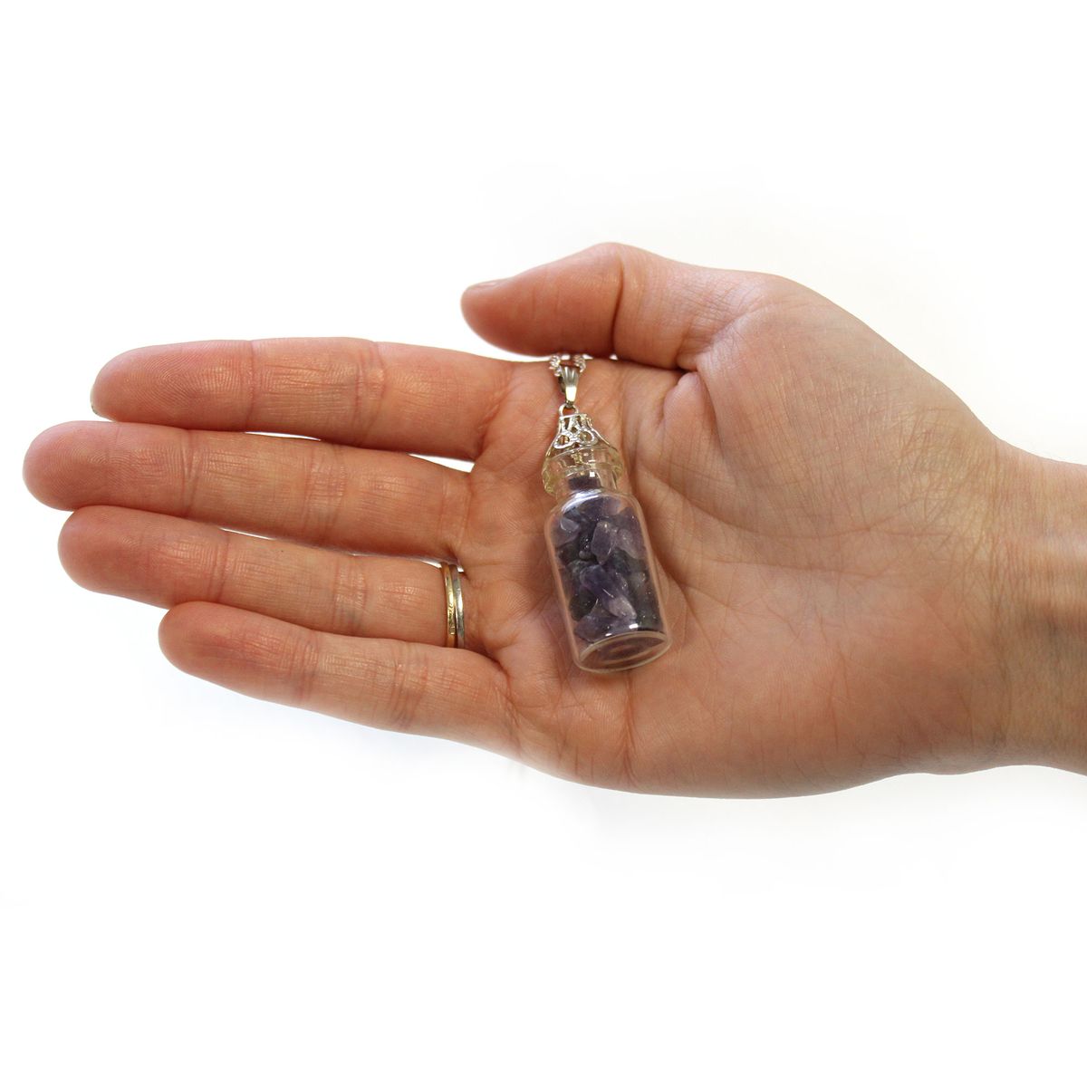 Bottled Gemstones Necklace – Amethyst