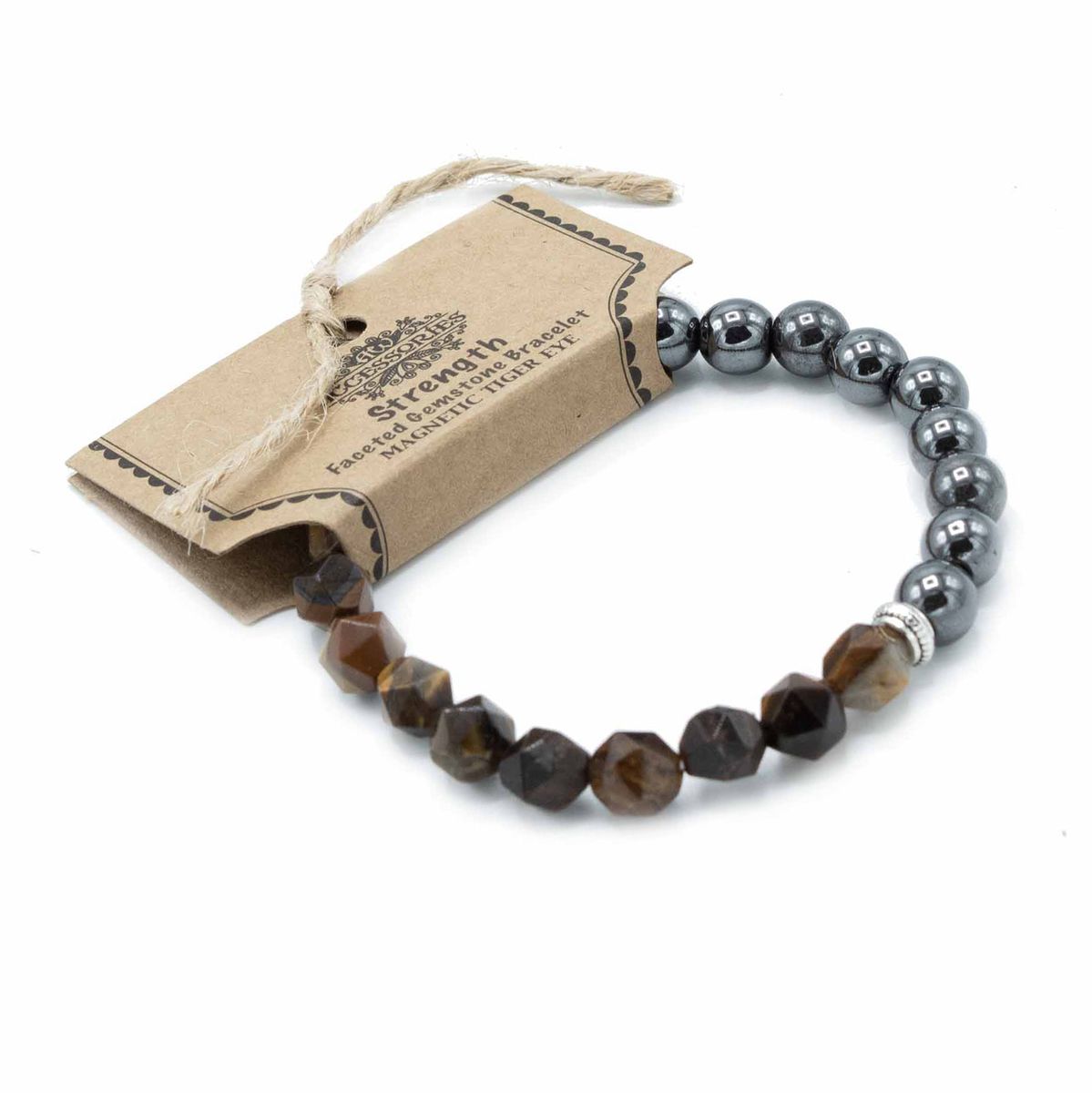 Faceted Magnetic Gemstone Bracelet – Tiger Eye